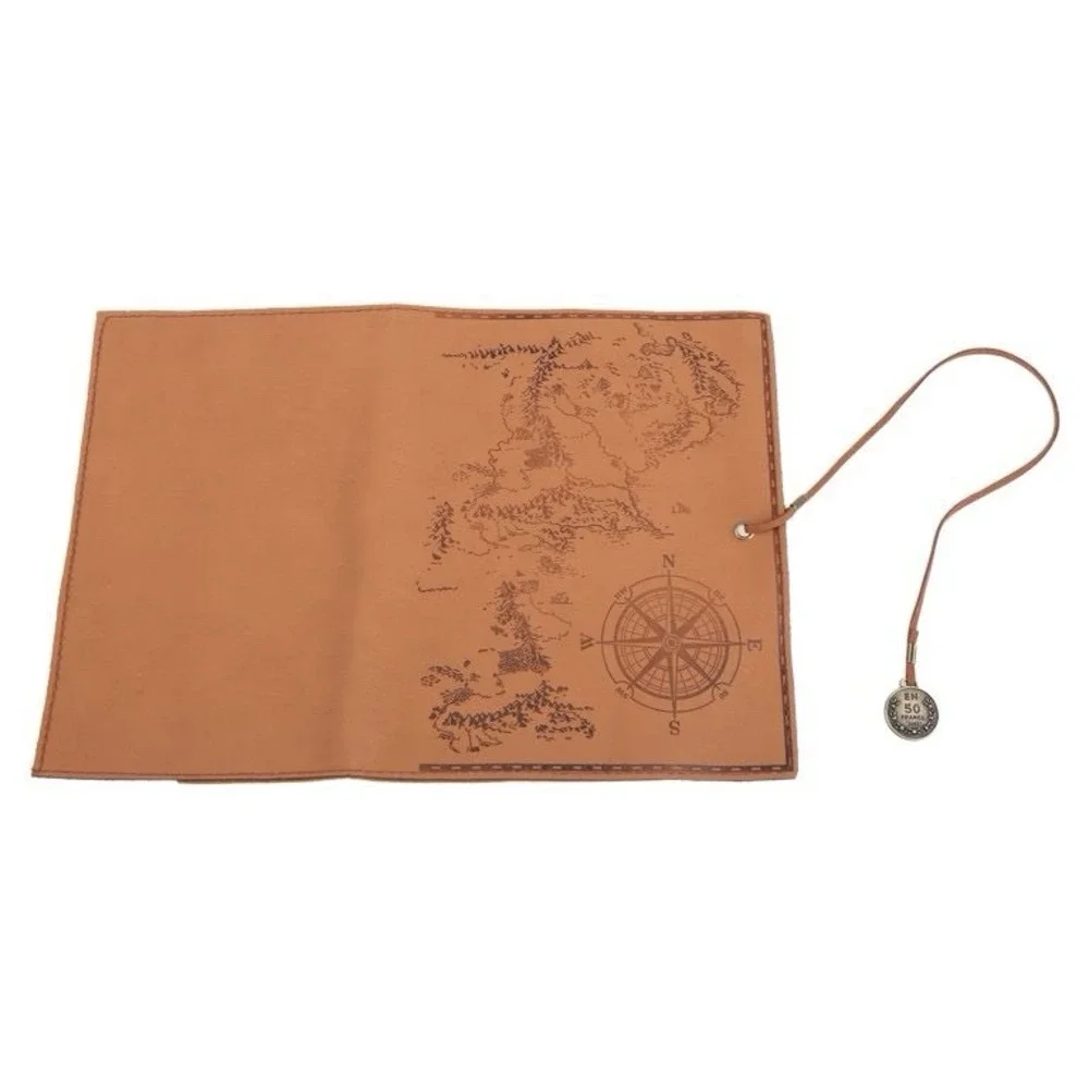Retro Treasure Map Pencil Bag – PU Leather Look, Roll-Up Stationery Case